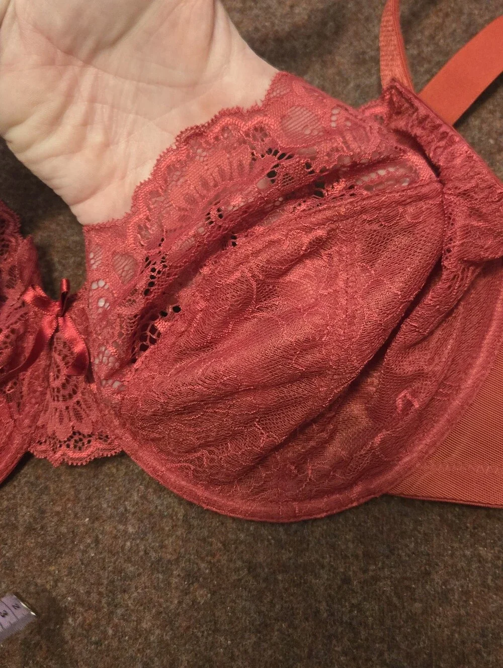 New! Panache 38E Super Bra Lace Garnet Underwire - Picture 3 of 8